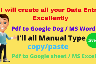 do data entry,copy past, web research, convert pdf to excel, bookkeeping,