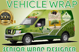 make branding vehicle wrap, car wrap, food truck wrap and van wrap design
