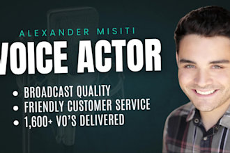 record a pro american english male voice over