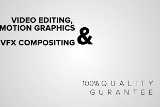 professionally do video editing, motion graphics and vfx