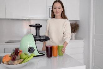 create an amazon product video in a modern white kitchen