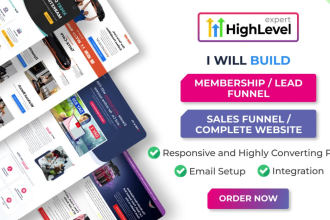 build gohighlevel membership site, sales funnel and automation