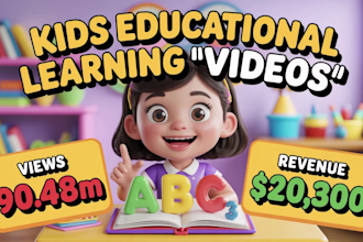 create 3d kids youtube videos that teach, entertain in 42h