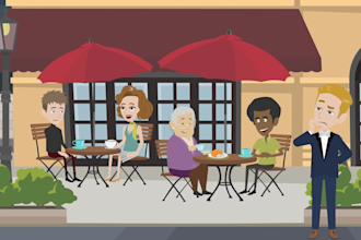 create a 2d explainer animated video for youtube in full HD