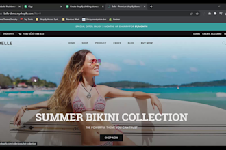 create shopify website, fashion store, clothing store or print on demand store