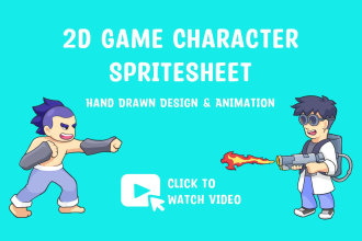 create 2d game character and sprite sheet animation