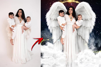 do high end photo retouching maternity, newborn and family