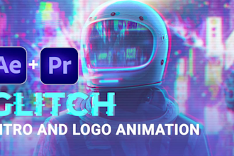 best glitch intro and logo animation for youtube
