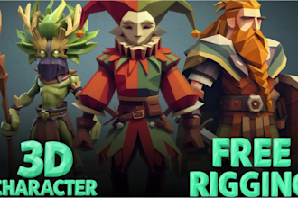 do 3d character modeling low poly for game asset, animation,and other in blender