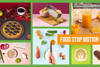 create food product stop motion video for social media