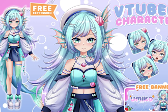 design and rig pro vtuber character in live2d, for vtuber model and vtube studio