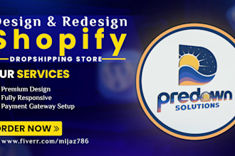 design and redesign shopify website, shopify store design, website design