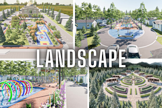 create realistic 3d renderings of park and garden landscapes