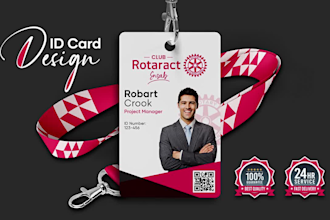 design a creative id card within 24 hours