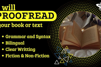 proofread or edit any document, book or text