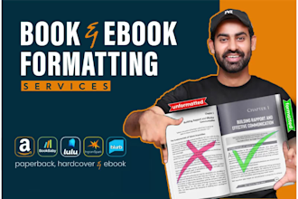 expert book formatting and layout design for paperback and ebook