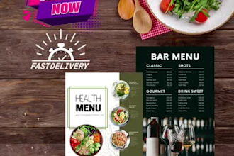 design modern restaurant menu, bar menu, food menu
