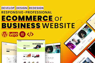 build responsive wordpress website design, ecommerce website, and online store