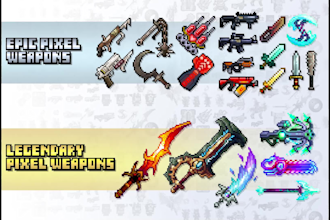 create pixel art assets, items, weapons for video games