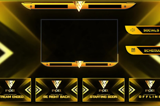 design twitch stream overlay and twitch animated overlay