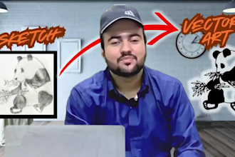 make a vectorized logo from your sketch hand drawing or idea for your business