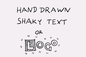 hand draw animated sketchy wiggly text or your logo for gif video intro
