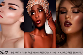 do high end skin beauty portraits, fashion photo retouching