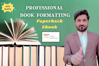 format book for amazon kindle KDP hardcover paperback ebook