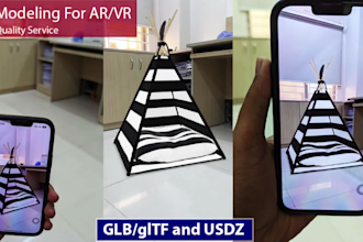 make glb and usdz models for ar, VR and nft