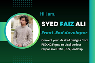 convert figma to html,psd to html,xd to html css bootstrap responsive
