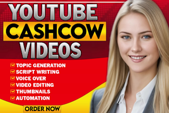 create automated youtube cash cow channel,top10 and cash cow video editing