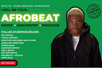be your afrobeat songwriter and pop rnb songwriter