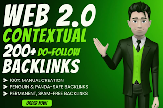 create 200 high authority web 2 0 contextual backlinks
