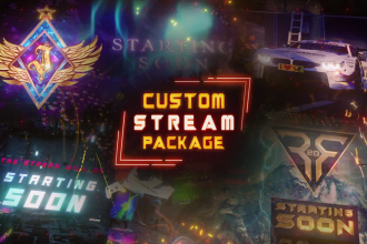 create a professional twitch and kick overlay stream package