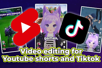 edit a vtuber or gaming tiktok and or youtube short for you