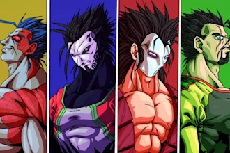 do draw of your character in a anime dragon ball z style
