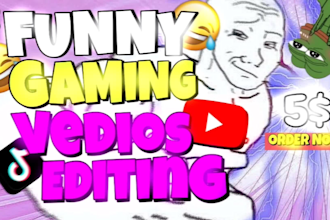 edit epic funny gaming vedios for youtube and tiktok
