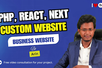 do website development as full stack web developer, PHP next HTML CSS react