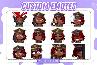 draw cute twitch emotes, animated emotes for your vtuber, discord and stream
