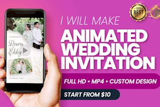make custom animated wedding invitation video