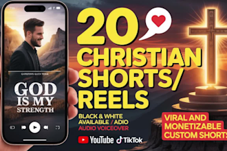 create viral inspiring bible reels, christian quotes, shorts, reels, and tiktok
