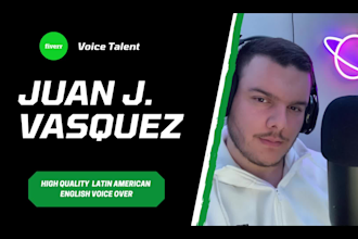 record a young male latinamerican english voice over