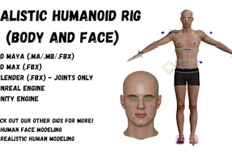 do 3d rigging and animation for unreal engine, unity, maya