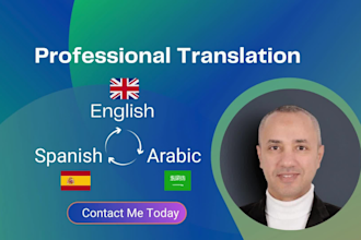 professionally translate english and spanish to arabic
