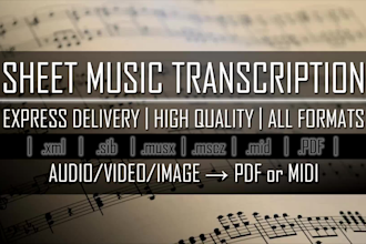 do professional sheet music or chord chart transcription