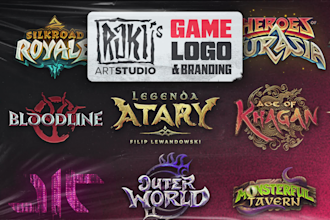 design a stylized fantasy rpg game logo and branding