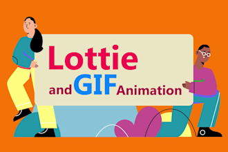 make animated character logo icon shape for web app lottie GIF sticker banner