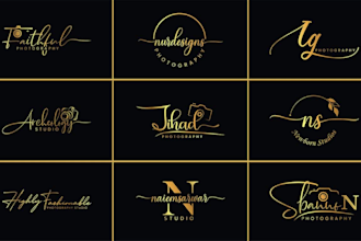 design elegant photography handwritten signature logo