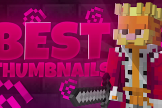 make eye catching minecraft thumbnail for you