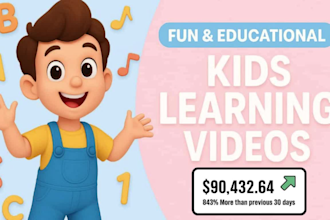do monetizable fun and educational kids learning videos for kid learning channel